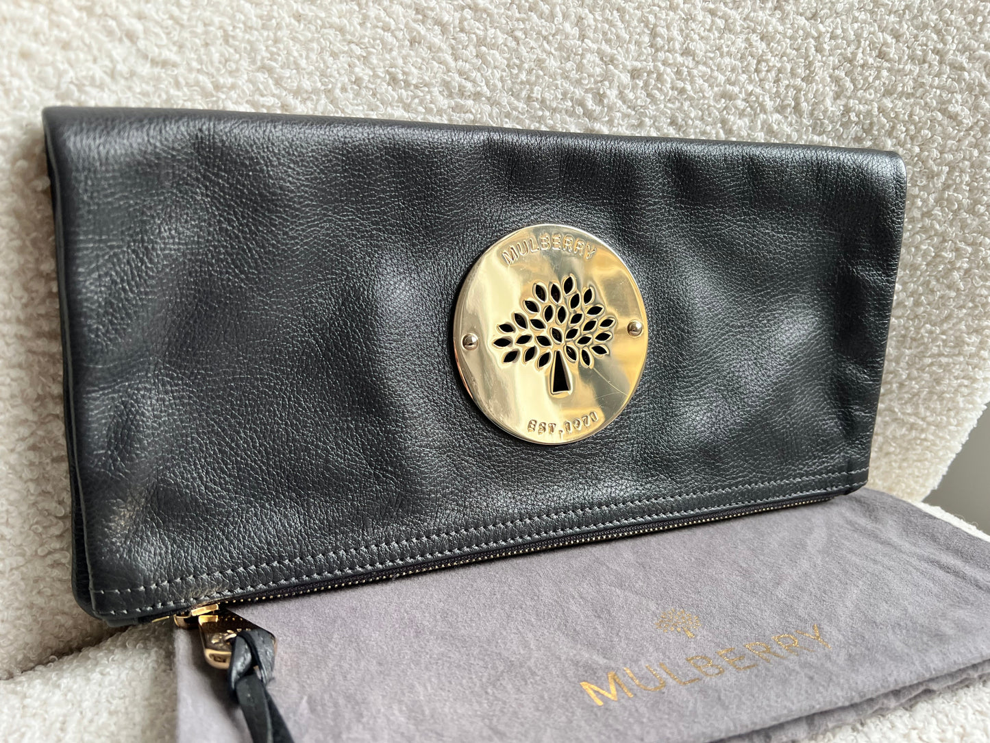 Mulberry Dark Grey Daria Clutch (RRP £550)