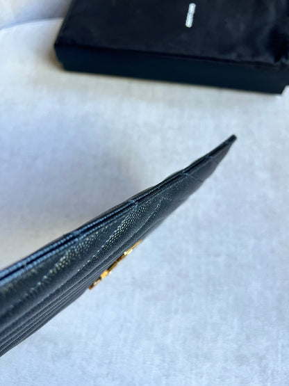 Yves Saint Laurent (YSL) Black Cassandra Zip Pouch (RRP £365)