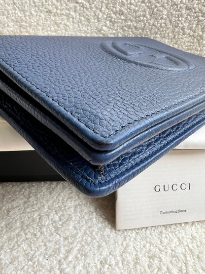 Gucci Blue Soho Chain Wallet