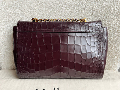 Mulberry Oxblood Deep Embossed Croc Medium Lily (RRP £1095)
