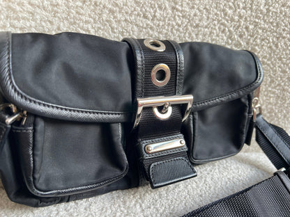 Prada Vintage Nylon Buckle Shoulder Bag