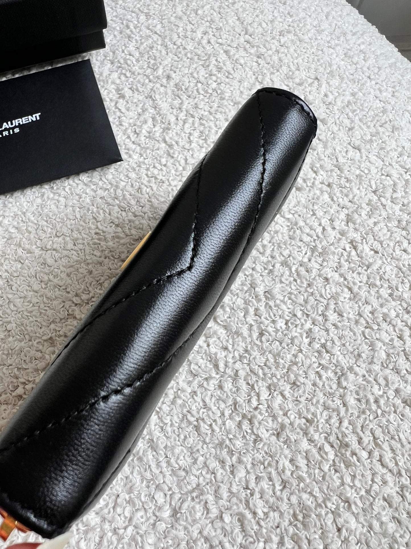 Yves Saint Laurent Black Lambskin Cassandre Small Zip Wallet (RRP £400)