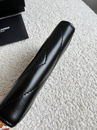 Yves Saint Laurent Black Lambskin Cassandre Small Zip Wallet (RRP £400)