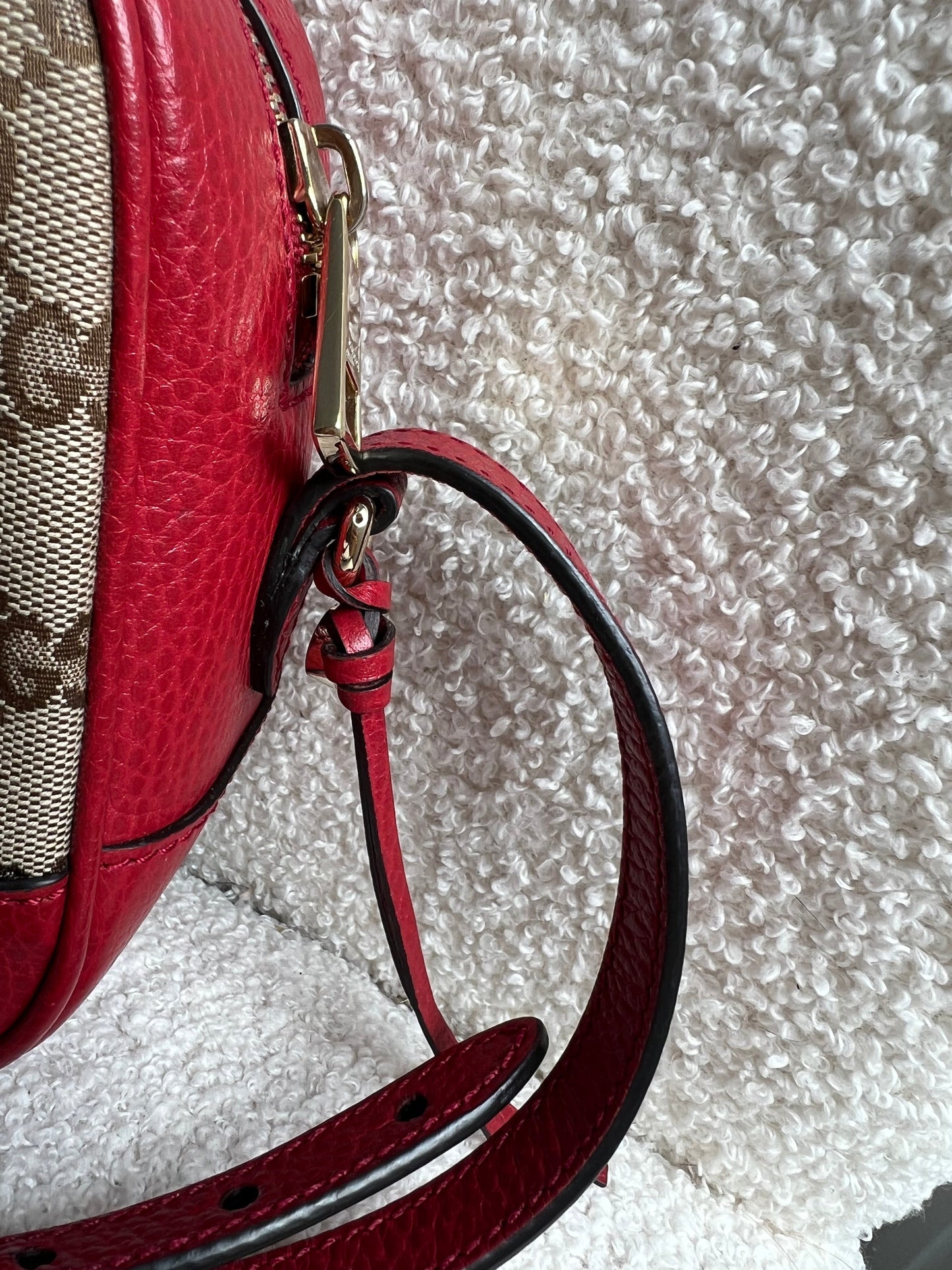 Gucci Bree GG Canvas Red Small Messenger Bag