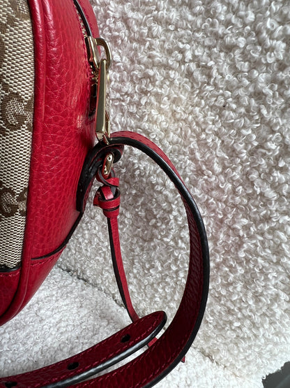 Gucci Bree GG Canvas Red Small Messenger Bag