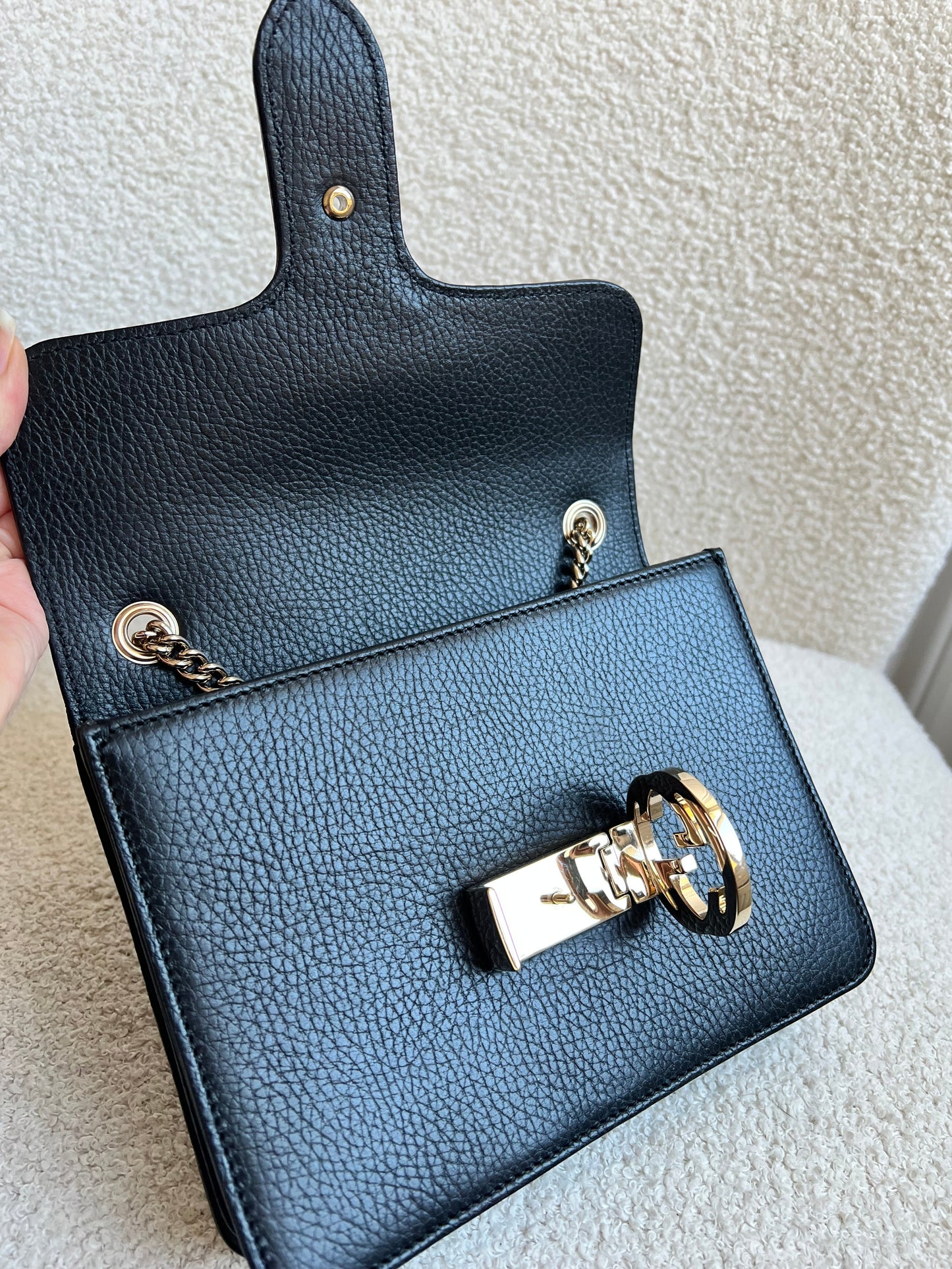 Gucci Interlocking GG Black Small Shoulder Bag