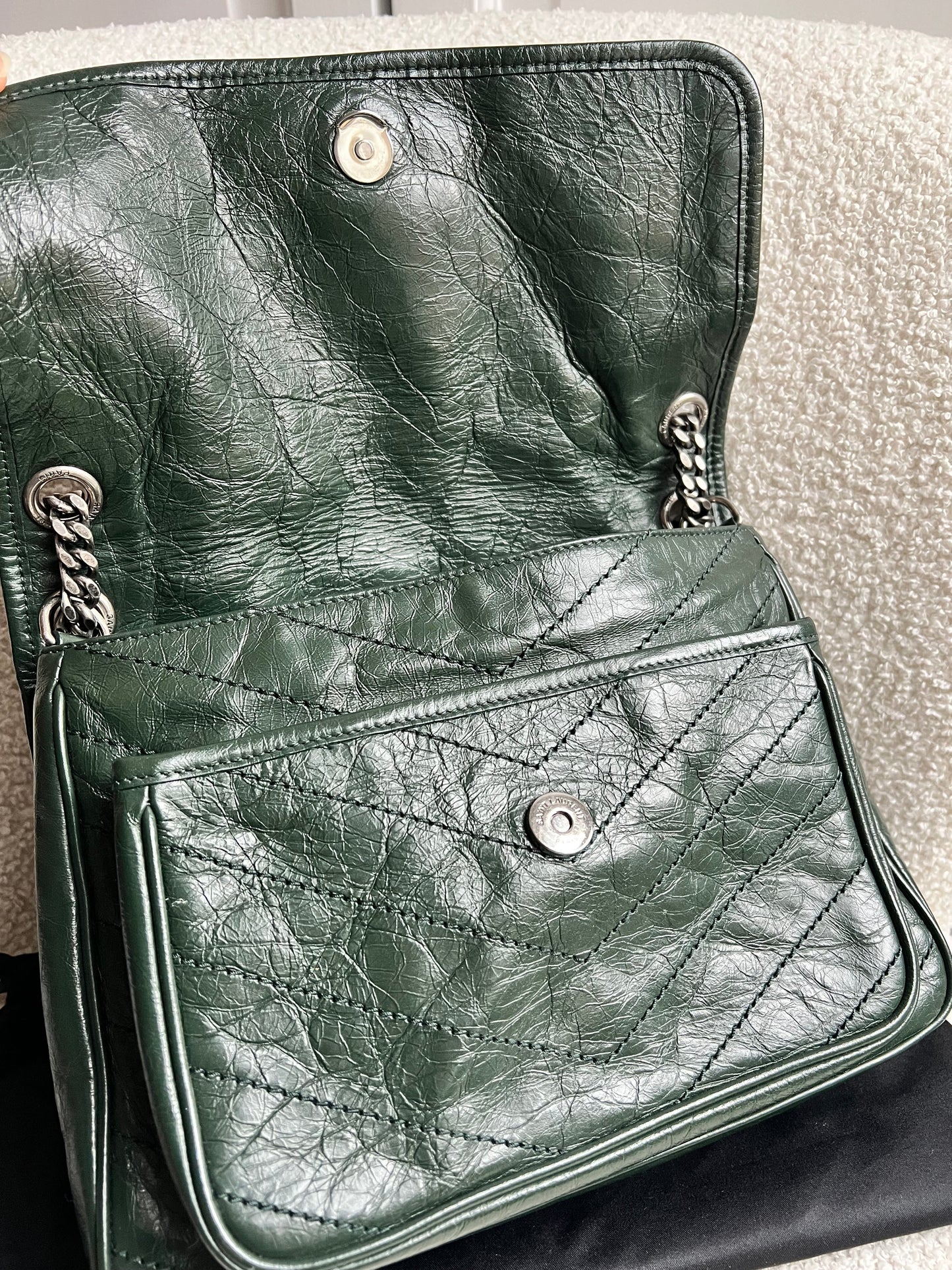 Yves Saint Laurent (YSL) Green Medium Niki Chain Bag (RRP £2430)