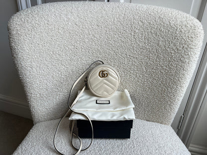 Gucci White GG Marmont Coin Pouch on Strap (RRP £395)