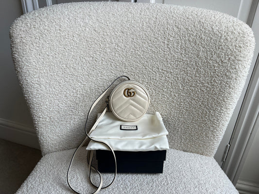 Gucci White GG Marmont Coin Pouch on Strap (RRP £395)