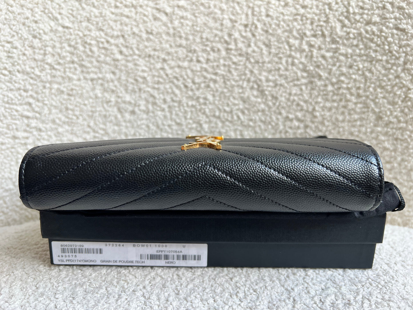 Yves Saint Laurent Black Large Cassandre Flap Wallet (RRP £665)
