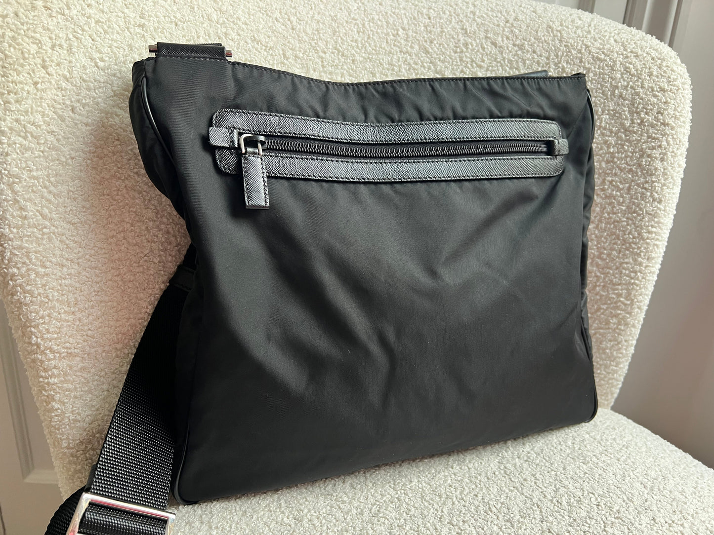 Prada Tessuto Nylon Black Messenger Bag