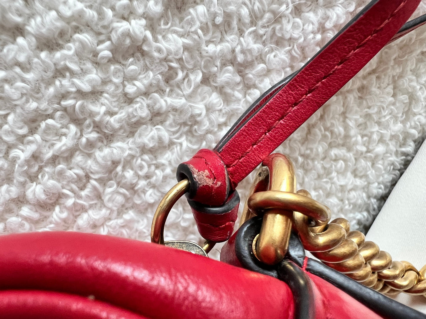 Gucci GG Hibiscus Red Marmont Mini Shoulder Bag (RRP £1360)