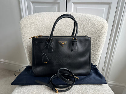 Prada Black Galleria Saffiano Tote