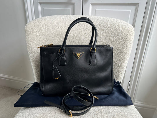 Prada Black Galleria Saffiano Tote