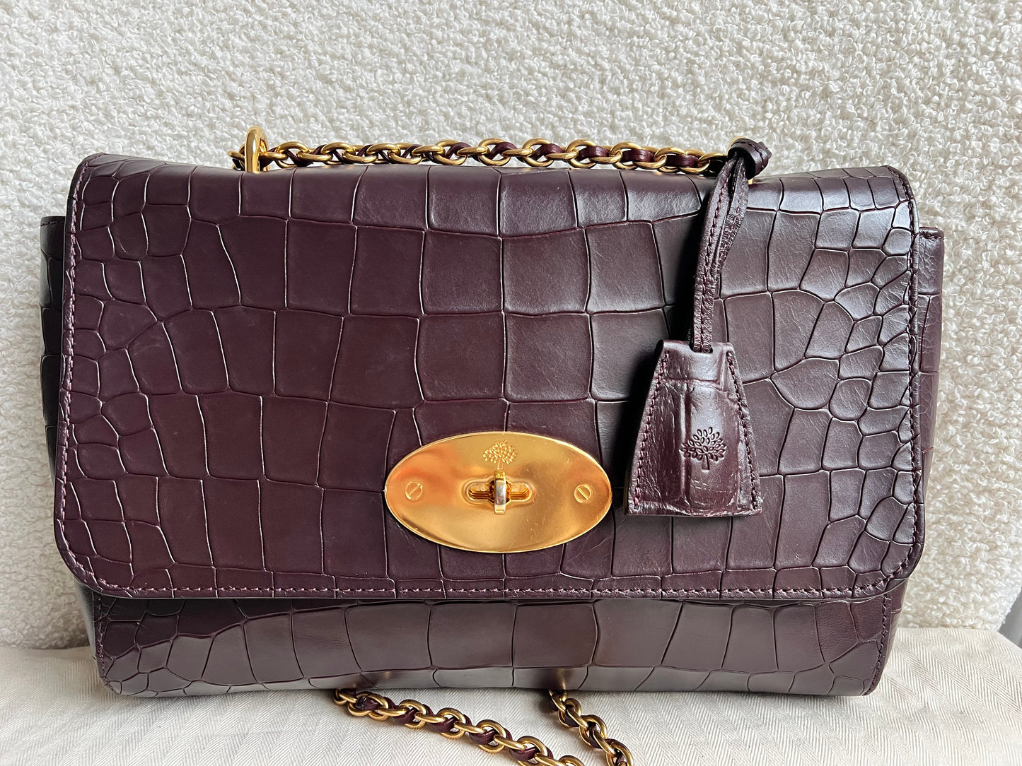 Mulberry Oxblood Deep Embossed Croc Medium Lily (RRP £1095)