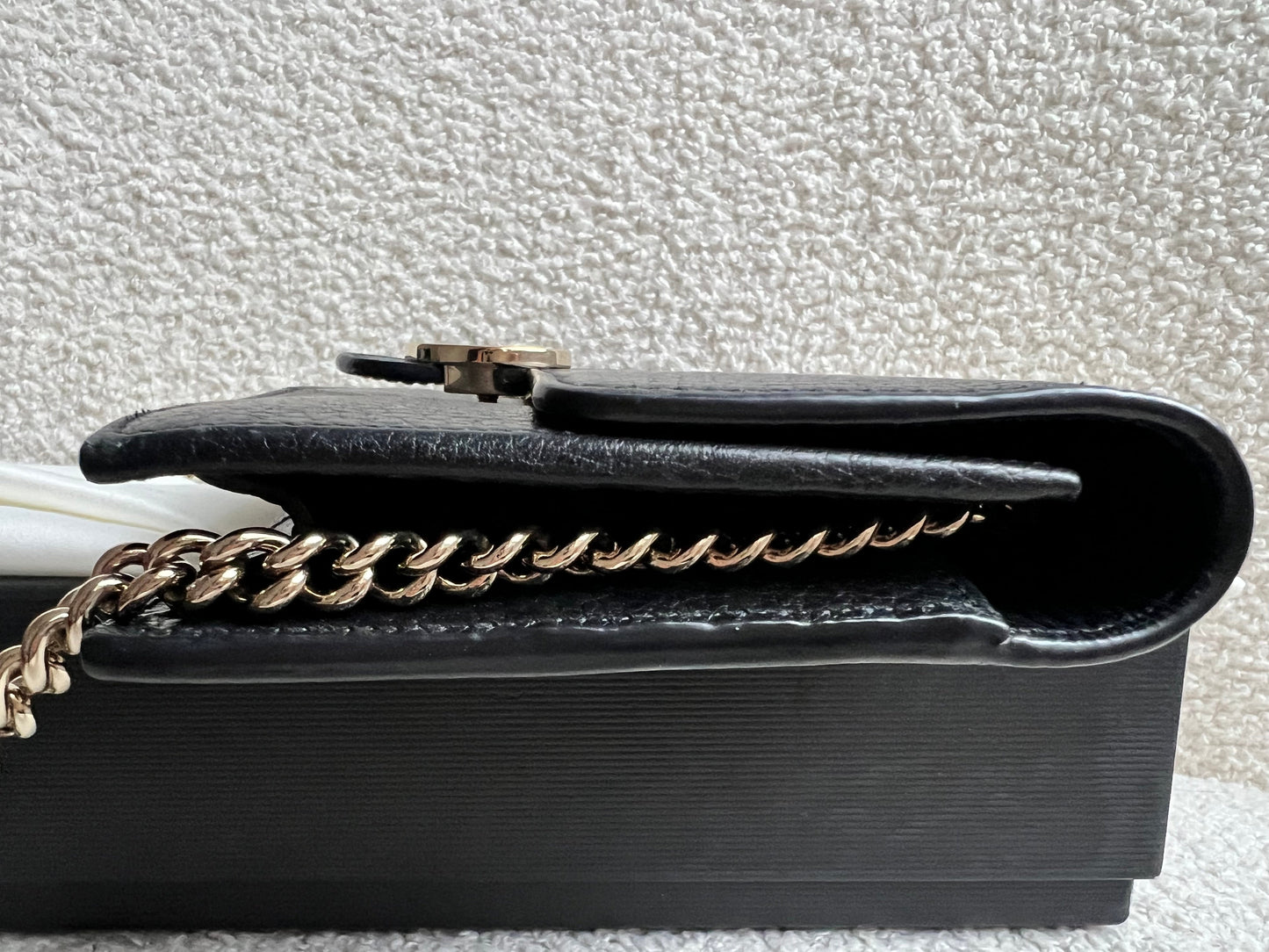 Gucci Black Interlocking GG Chain Wallet