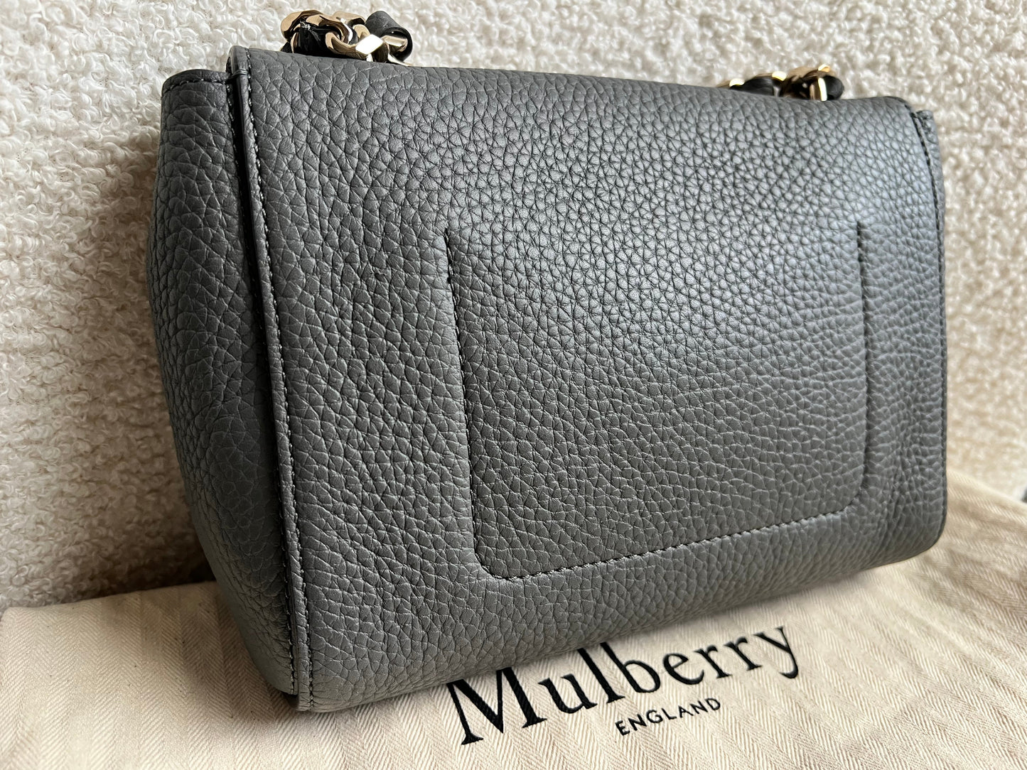 Mulberry Solid Grey Regular Top Handle Lily (RRP £1095)