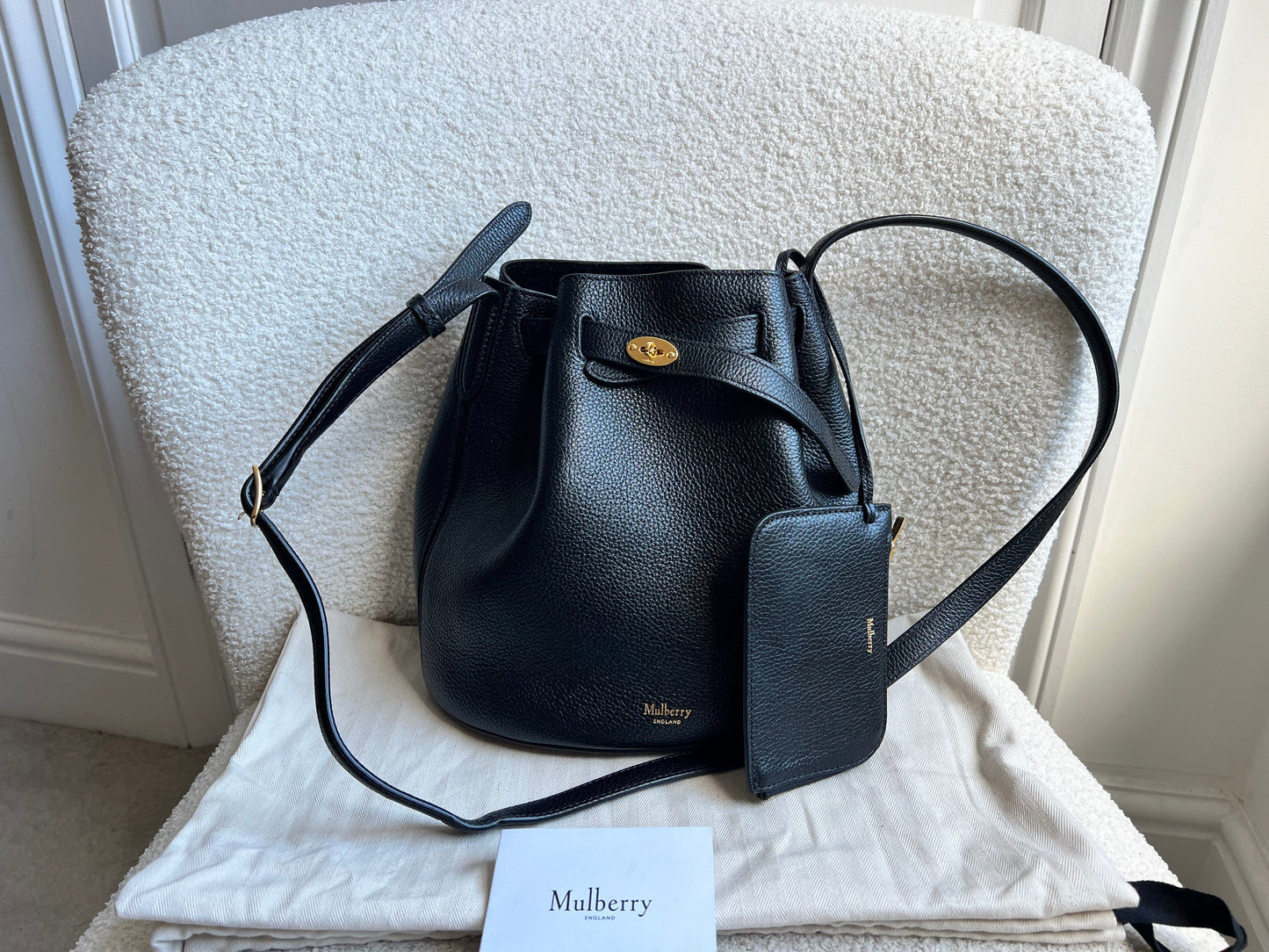 Mulberry Black Abbey Bucket Bag (RRP £695)
