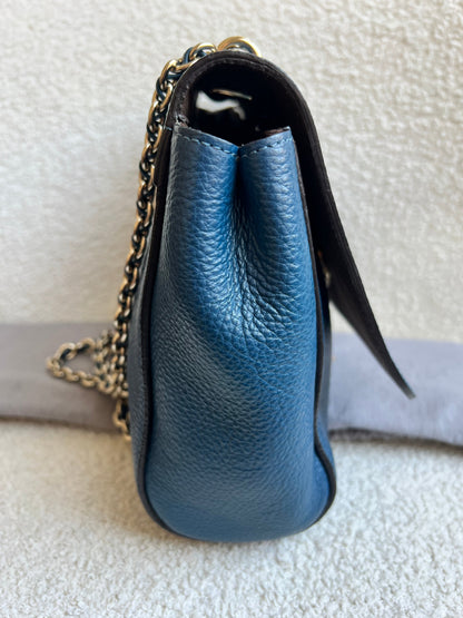 Mulberry Deep Sea Blue Medium Lily with Gold Hardware (RRP £1050)