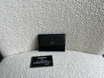 Chanel Black Coco Button Keyring Pouch