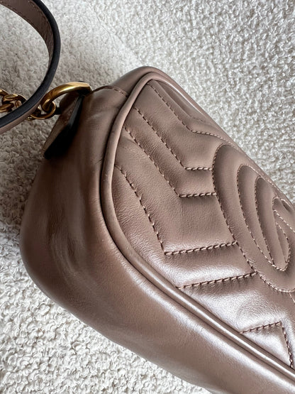 Gucci GG Dusty Pink Marmont Mini Shoulder Bag (RRP £1,360)