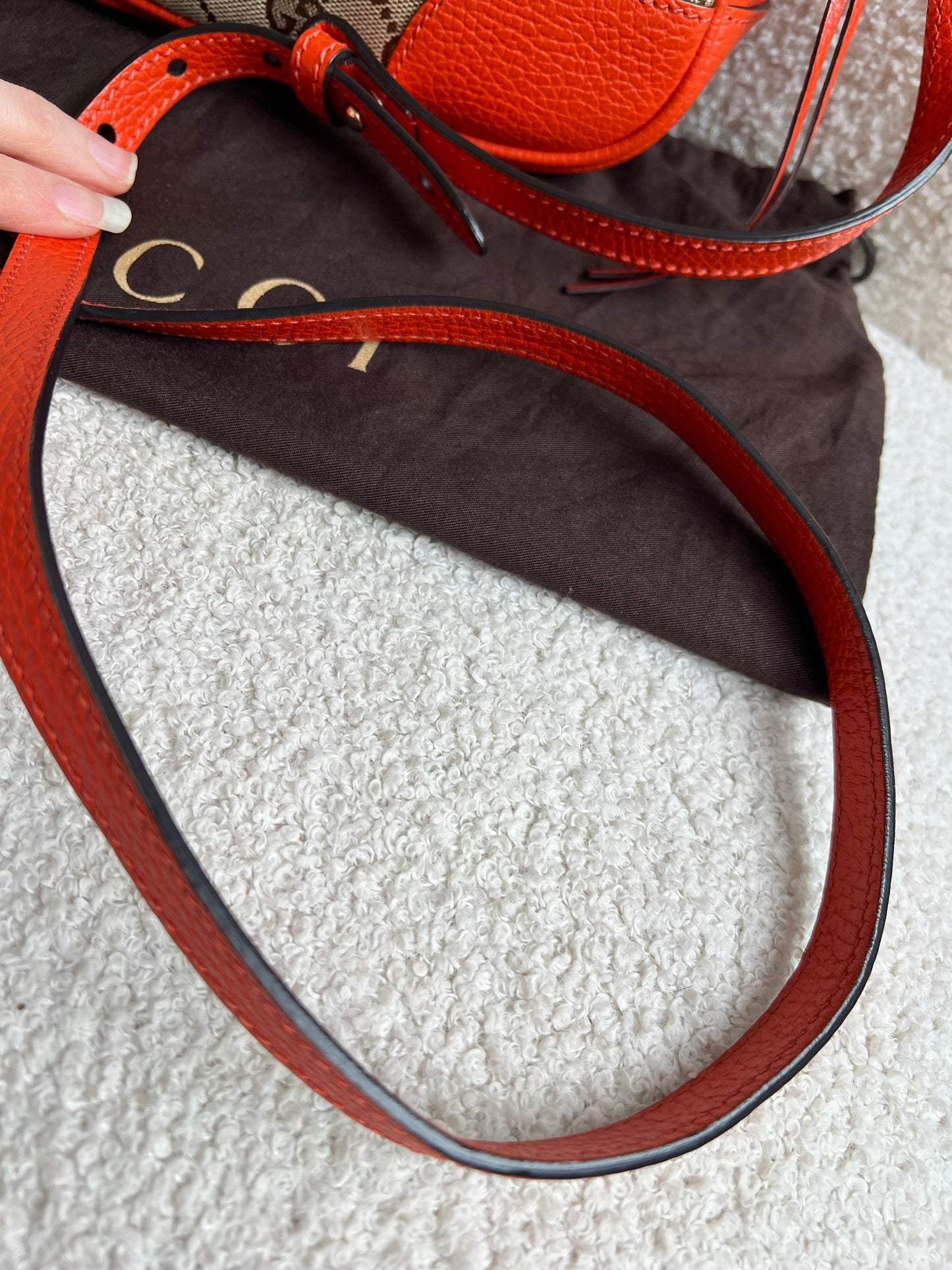 Gucci Bree GG Canvas Orange Small Messenger Bag