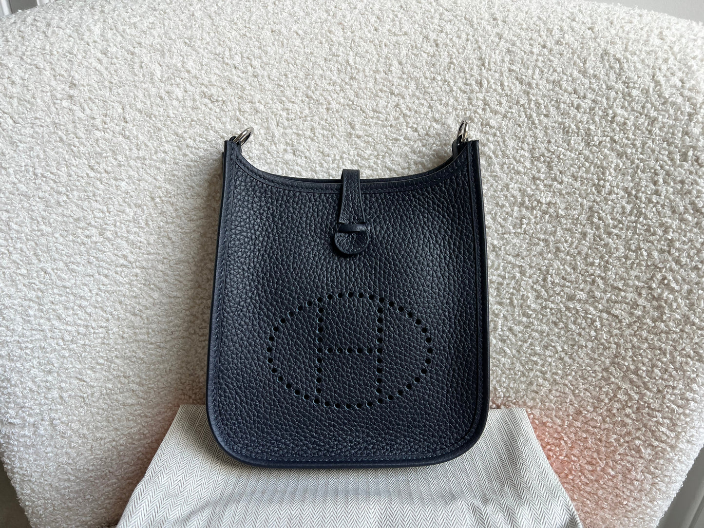 Hermes Evelyne TPM in Caban Clemence Leather with Palladium Hardware