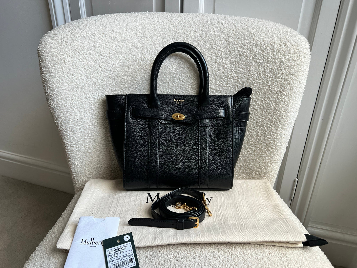 Mulberry Black Mini Zipped Bayswater (RRP £1095)