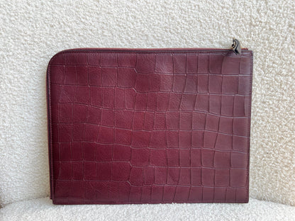 Mulberry Oxblood Embossed Croc Tech Pouch (£295)