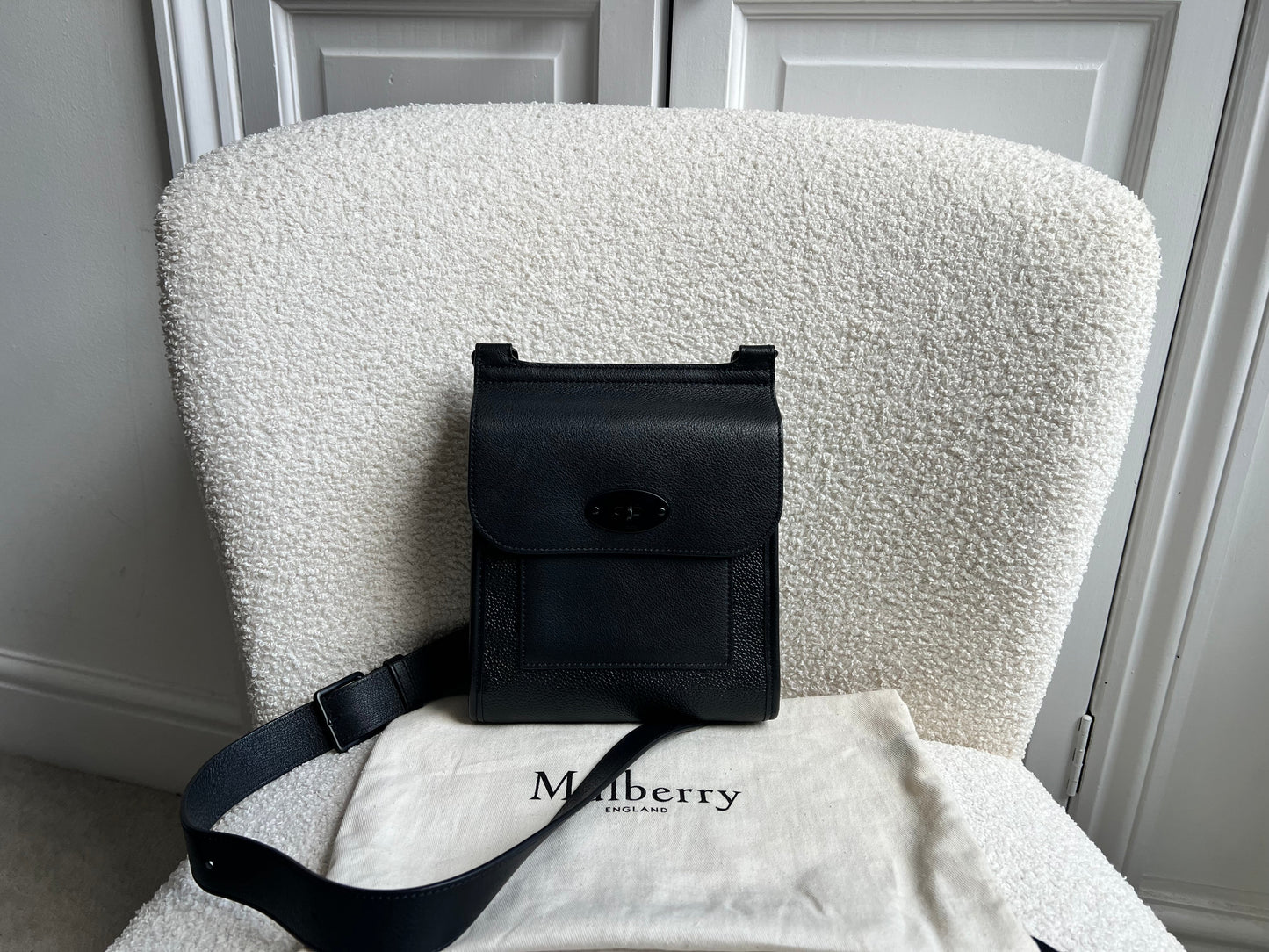 Mulberry Black Eco Scotchgrain Small Antony