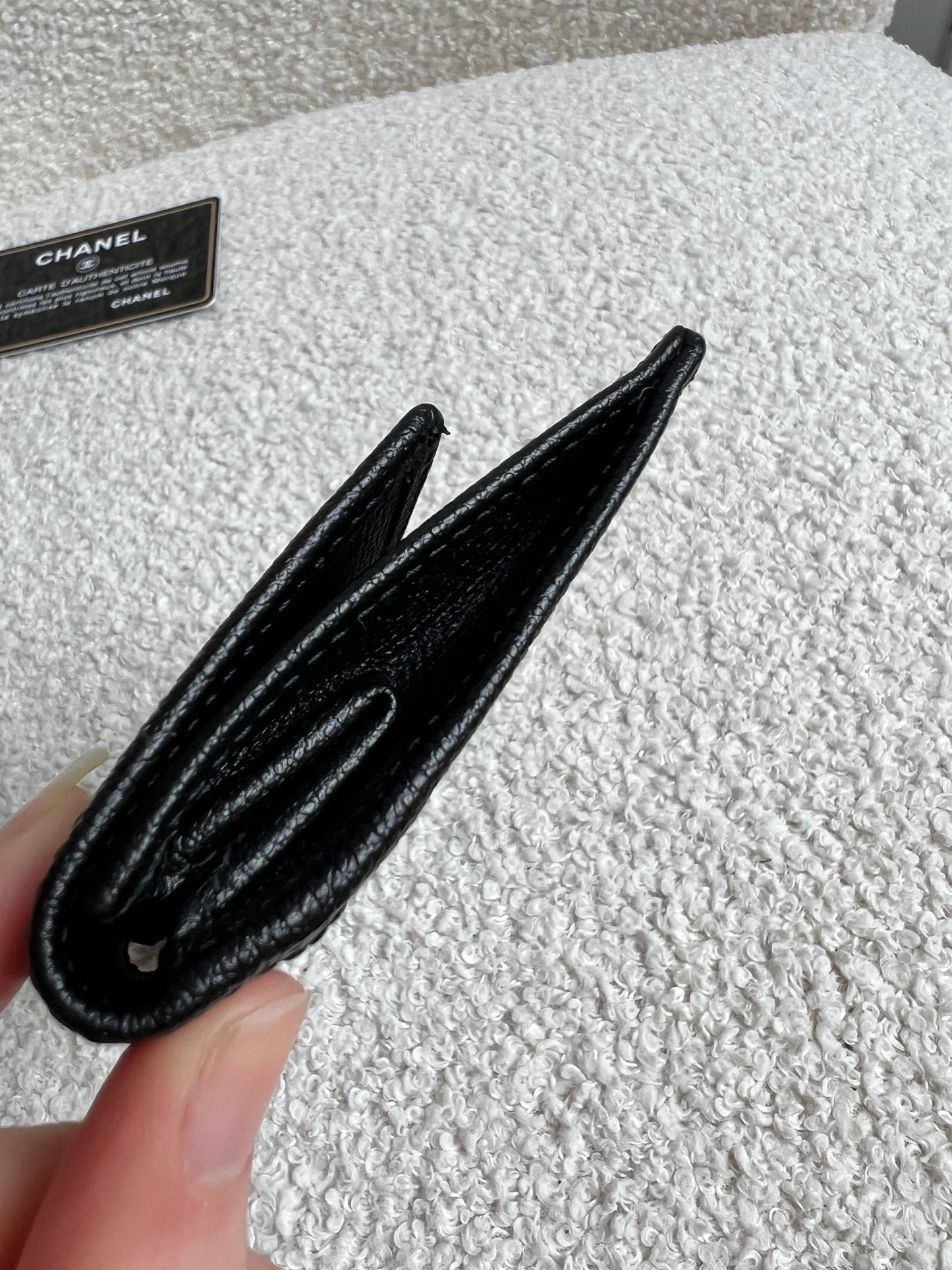 Chanel Black Coco Button Keyring Pouch