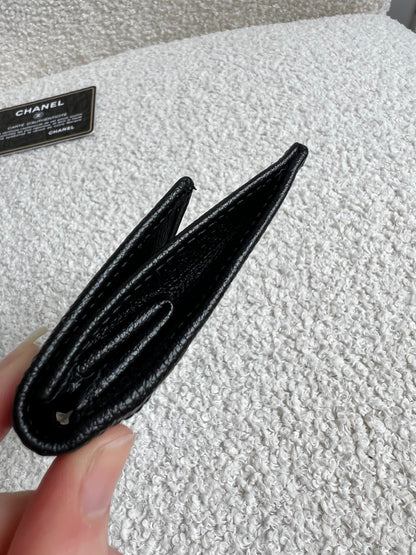 Chanel Black Coco Button Keyring Pouch