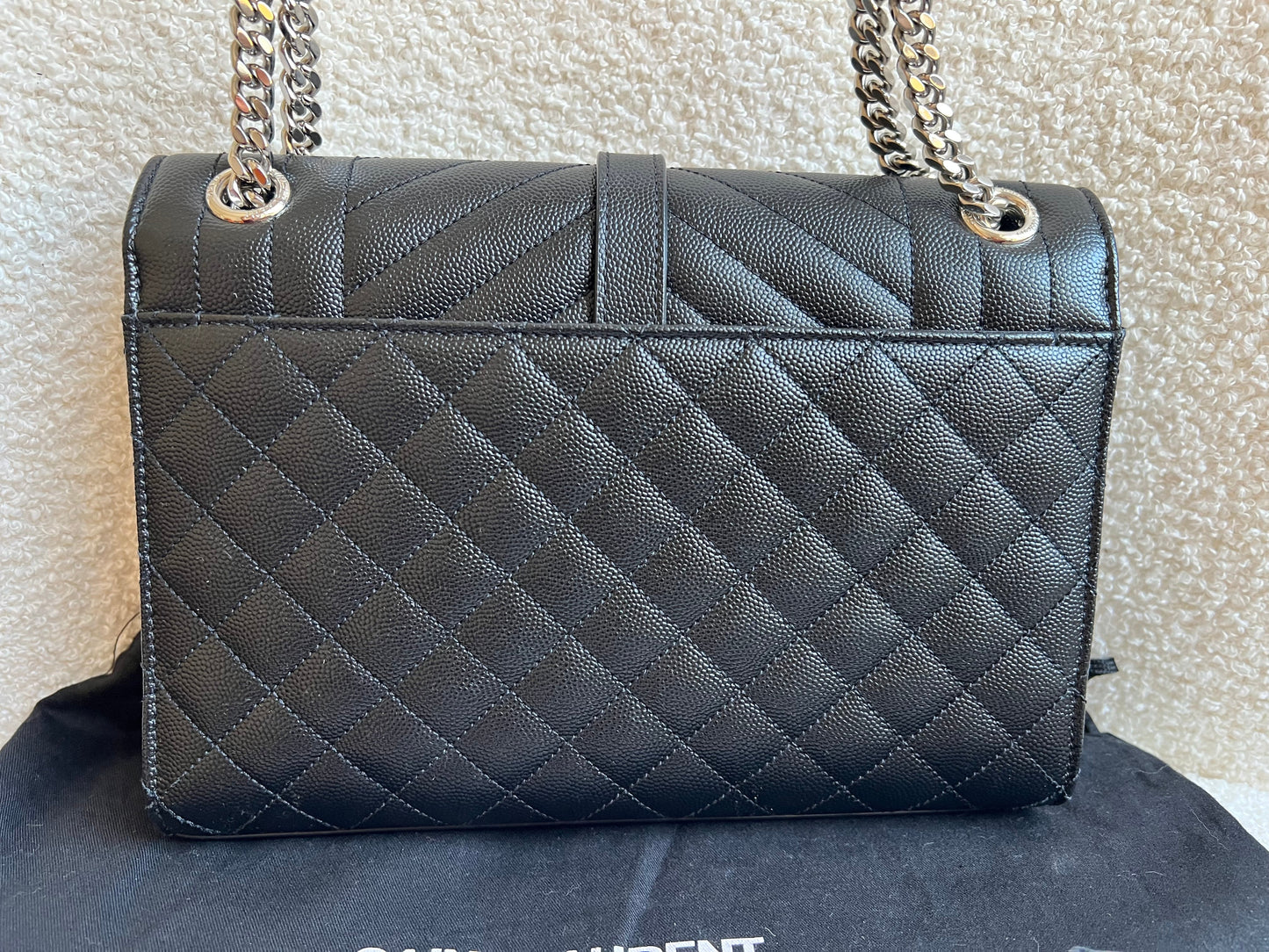 Yves Saint Laurent (YSL) Black Medium Envelope Bag (RRP £2,235)