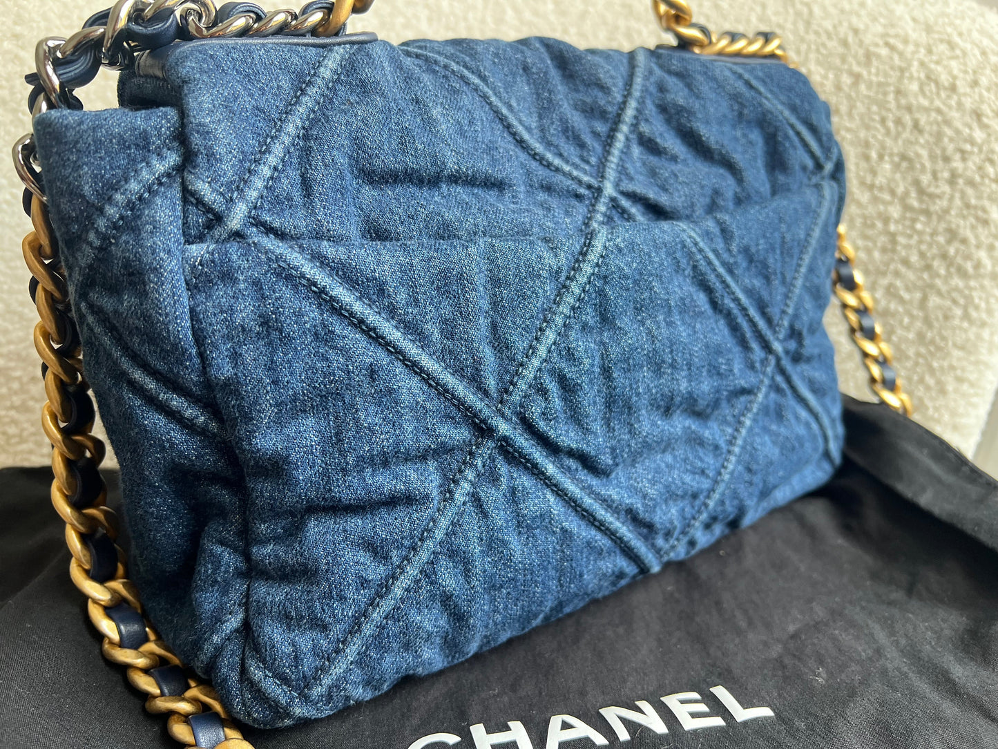 Chanel Small 19 in Blue Denim