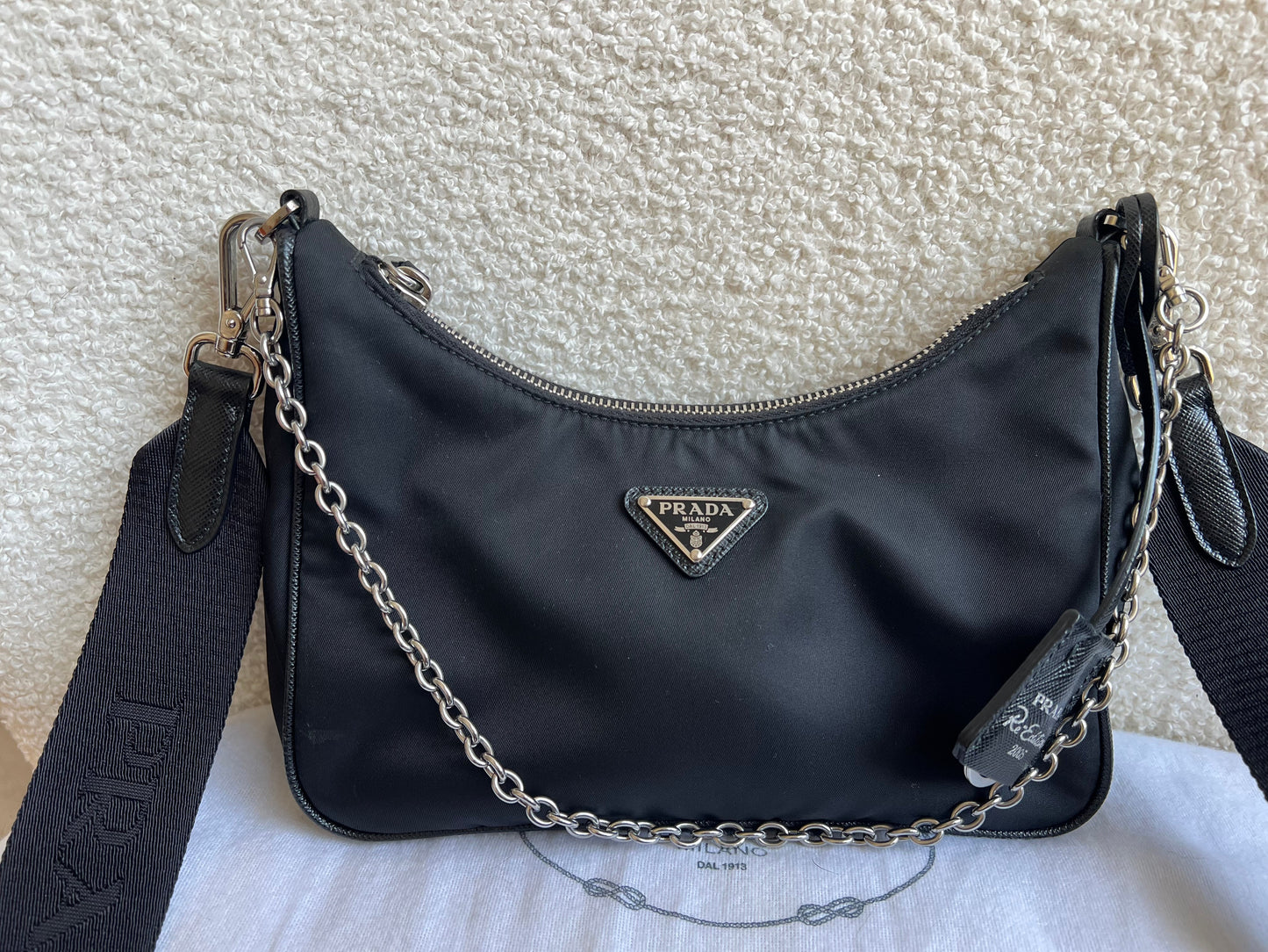 Prada Re-edition Black Nylon Shoulder Bag (RRP £1,500)