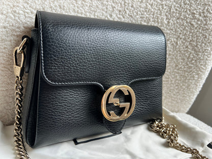Gucci Interlocking GG Black Small Cross Body Bag