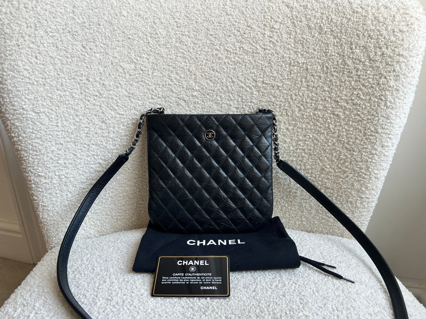 Chanel Black Quilted Messenger Bag