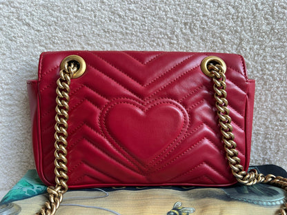 Gucci GG Hibiscus Red Marmont Mini Shoulder Bag (RRP £1,890)