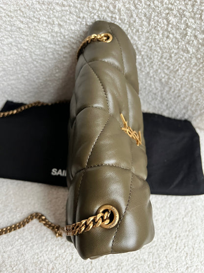 Yves Saint Laurent (YSL) Mini Puffer in Light Musk Quilted Lambskin (RRP £1720)