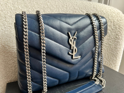 Yves Saint Laurent (YSL) Navy Blue Small LouLou (RRP £1,900)