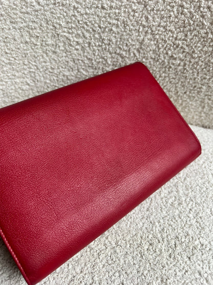 Yves Saint Laurent (YSL) Red Belle de Jour Chain Wallet Clutch
