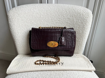Mulberry Oxblood Deep Embossed Croc Medium Lily (RRP £1095)