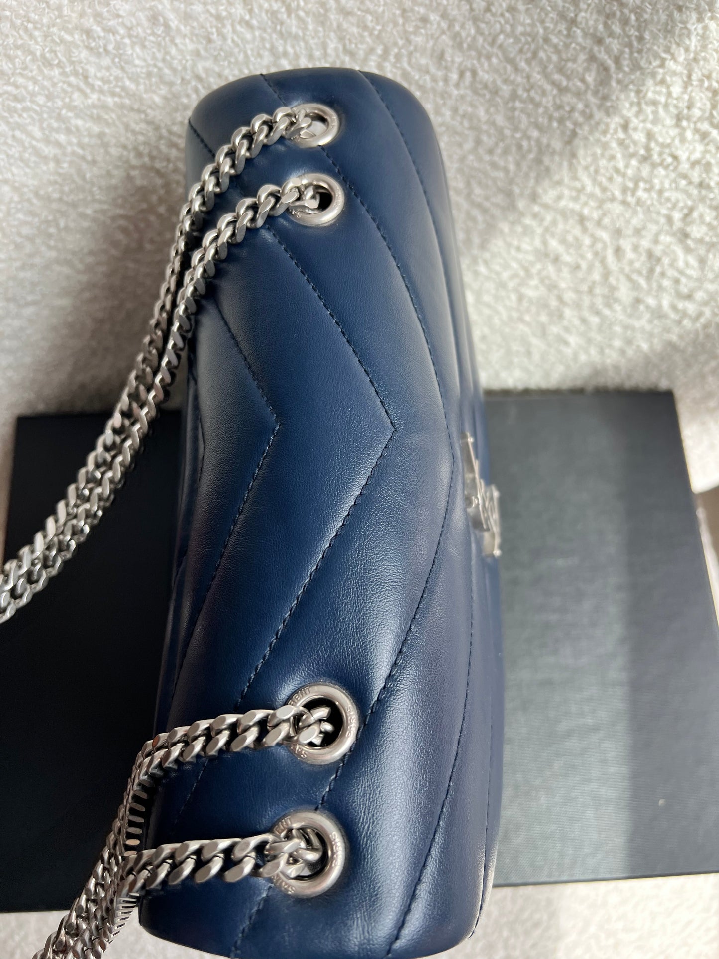 Yves Saint Laurent (YSL) Navy Blue Small LouLou (RRP £1,900)