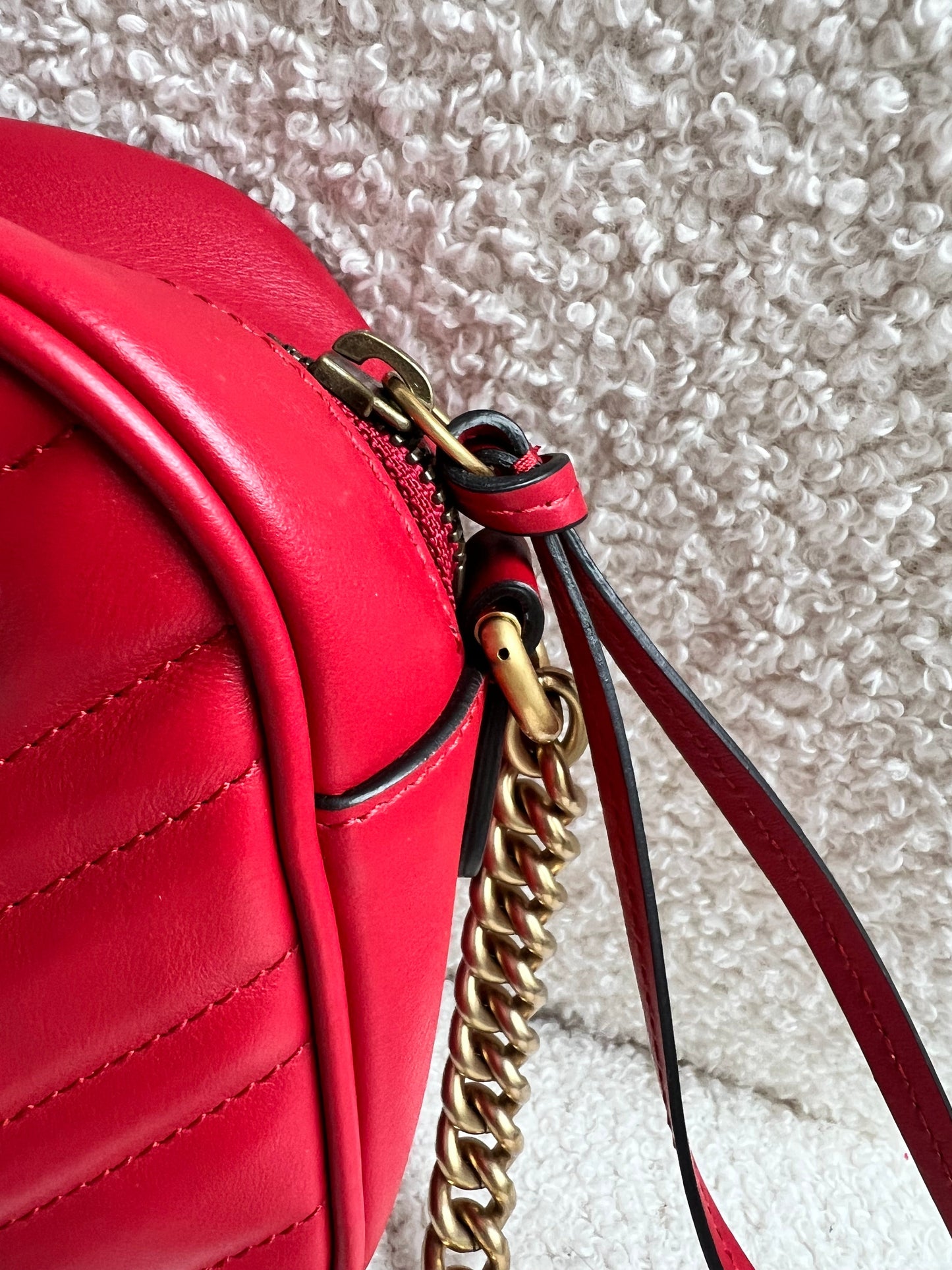Gucci GG Red Marmont Small Shoulder Bag (RRP £1,440)