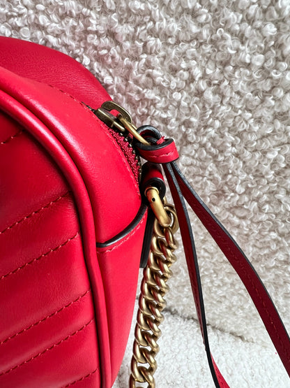 Gucci GG Red Marmont Small Shoulder Bag (RRP £1,440)
