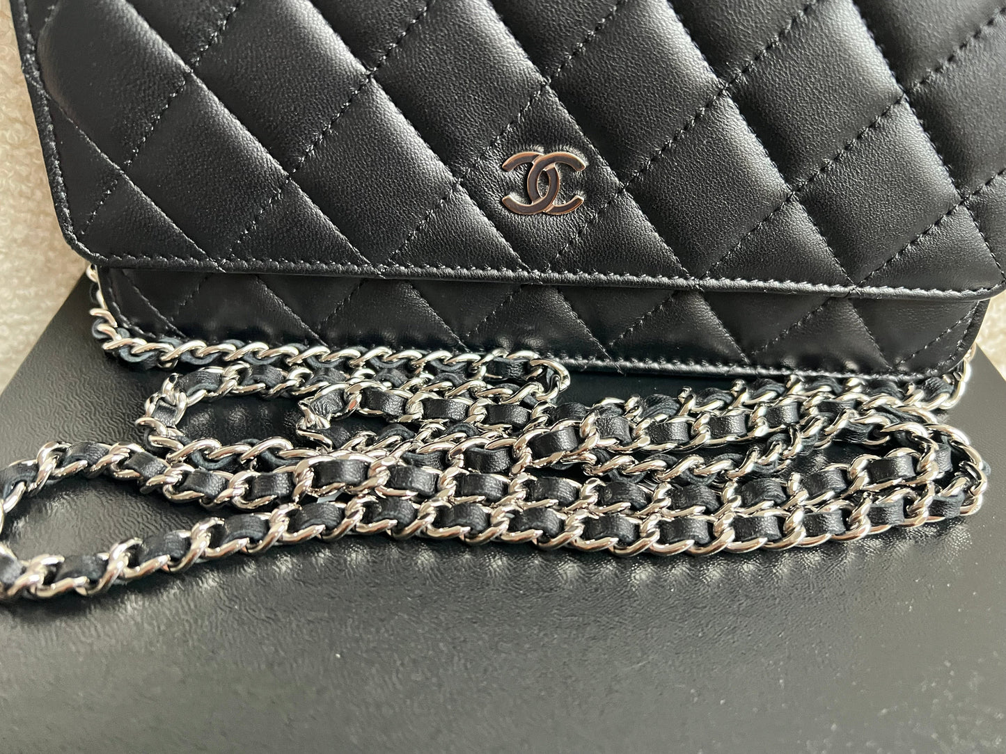 Chanel Wallet on Chain in Black Lambskin Silver Hardware (RRP £2,930)