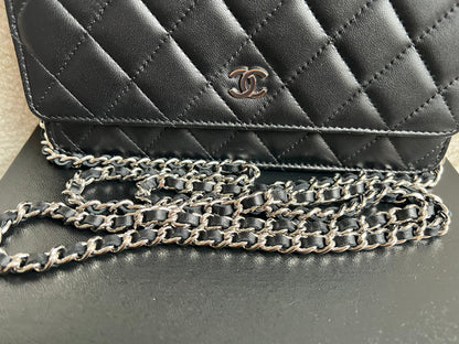 Chanel Wallet on Chain in Black Lambskin Silver Hardware (RRP £2,930)
