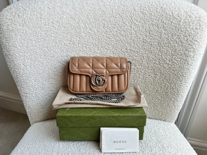 Gucci GG Beige Marmont Super Mini Aria Shoulder Bag (RRP £985)