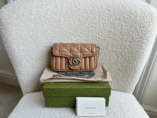 Gucci GG Beige Marmont Super Mini Aria Shoulder Bag (RRP £985)