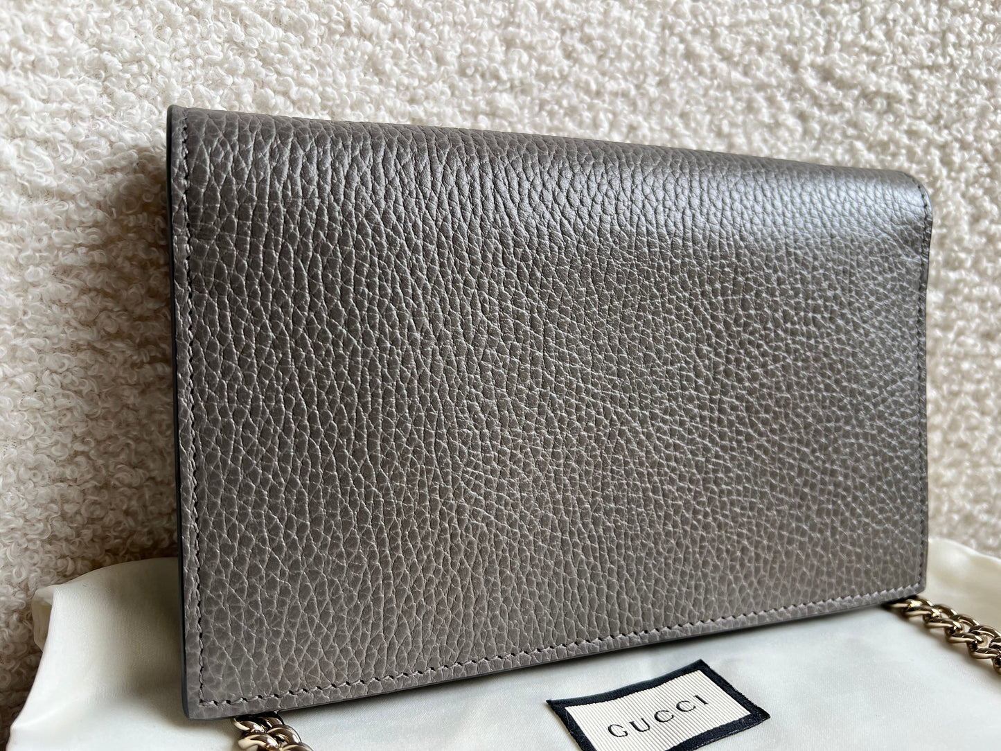 Gucci Dollar Grey Interlocking Chain Wallet